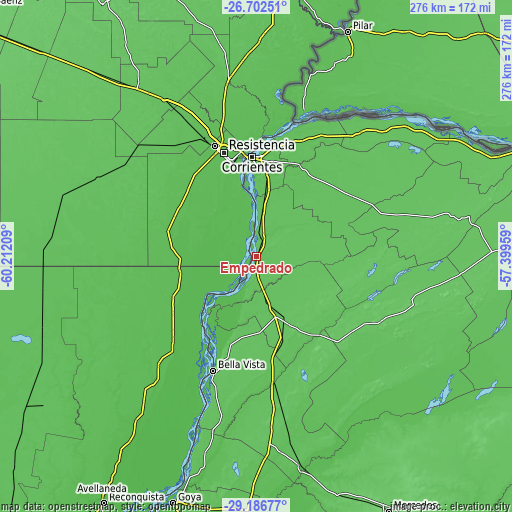 Topographic map of Empedrado