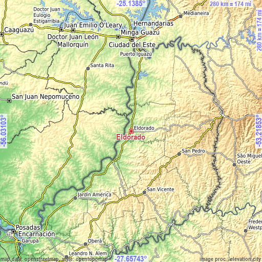 Topographic map of Eldorado