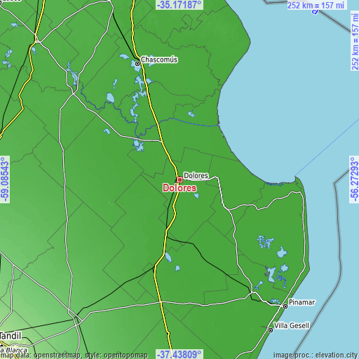 Topographic map of Dolores