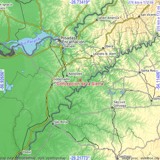 Topographic map of Concepción de la Sierra