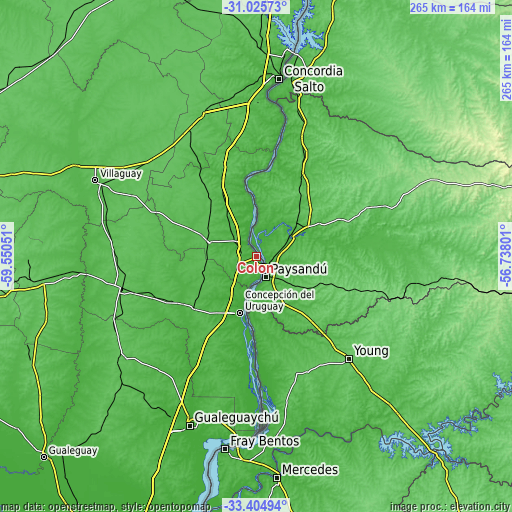 Topographic map of Colón