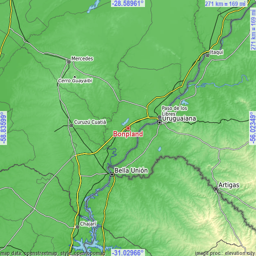 Topographic map of Bonpland