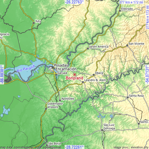 Topographic map of Bonpland