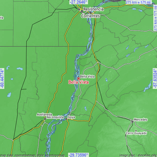 Topographic map of Bella Vista