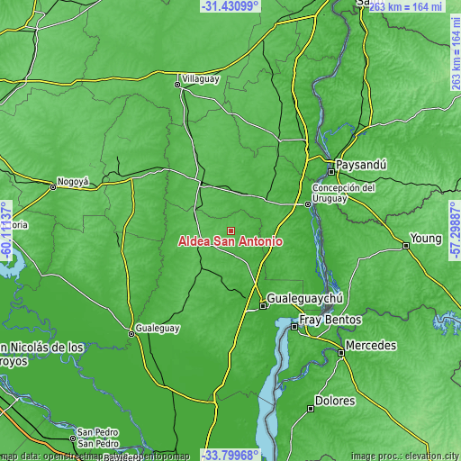 Topographic map of Aldea San Antonio