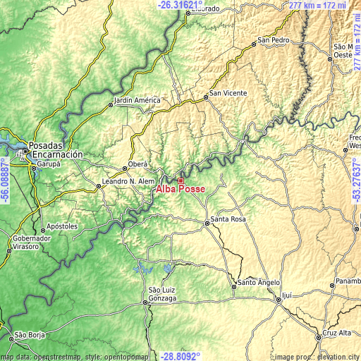 Topographic map of Alba Posse