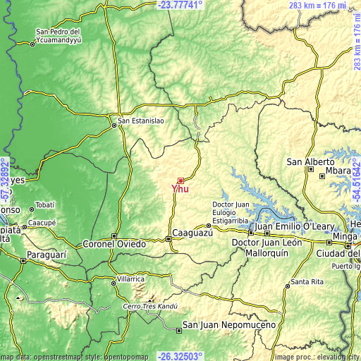 Topographic map of Yhú