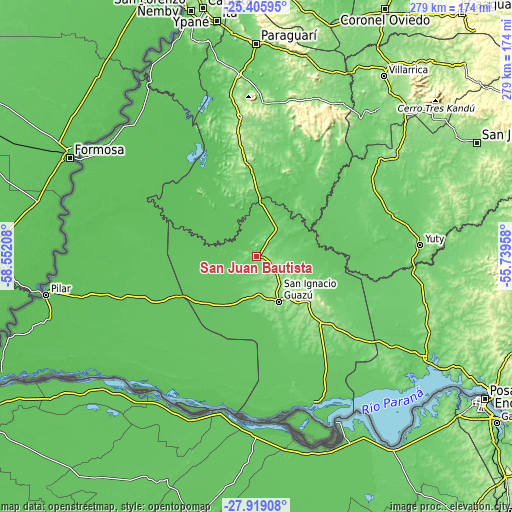 Topographic map of San Juan Bautista