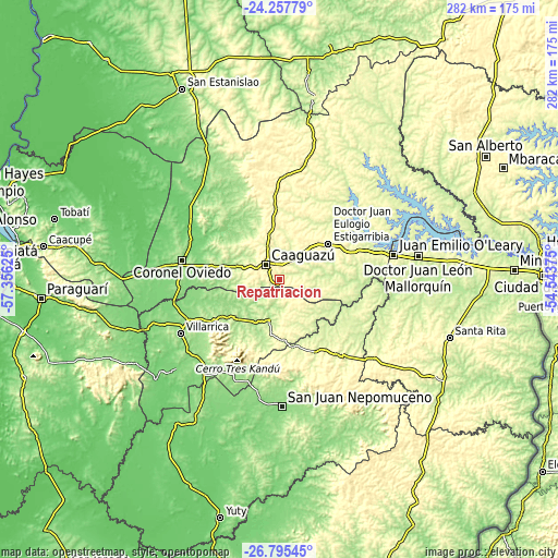 Topographic map of Repatriación