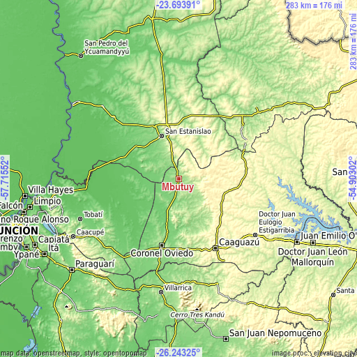 Topographic map of Mbutuý