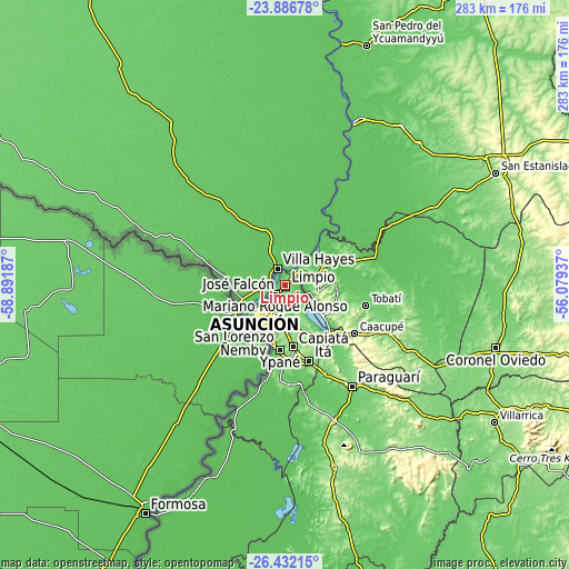 Topographic map of Limpio