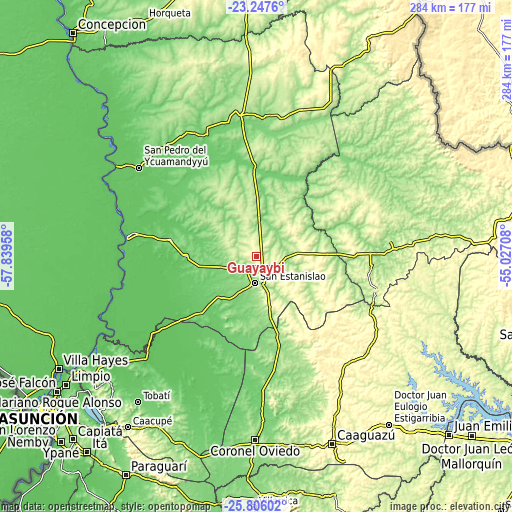 Topographic map of Guayaybi