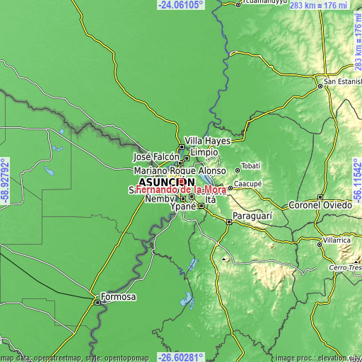 Topographic map of Fernando de la Mora