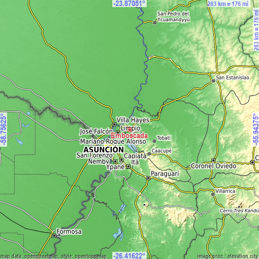 Topographic map of Emboscada