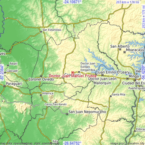 Topographic map of Doctor Juan Manuel Frutos