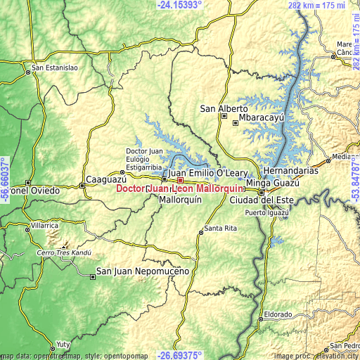 Topographic map of Doctor Juan León Mallorquín