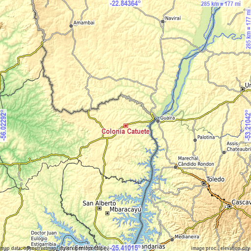 Topographic map of Colonia Catuete