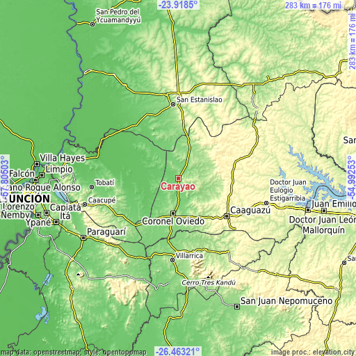 Topographic map of Carayaó