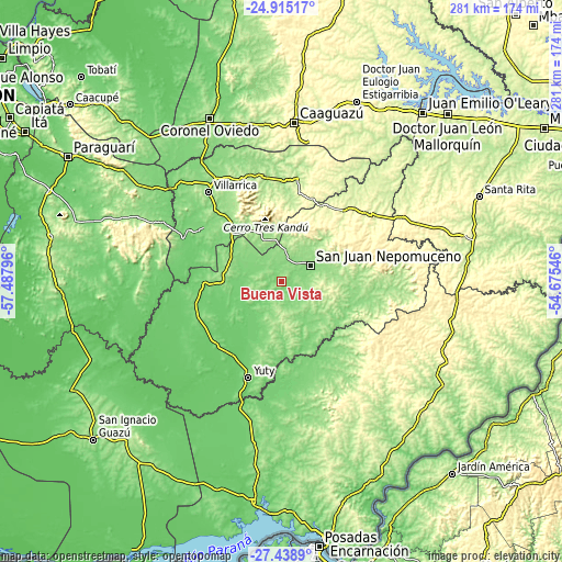 Topographic map of Buena Vista