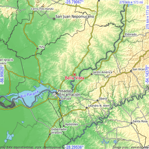 Topographic map of Bella Vista