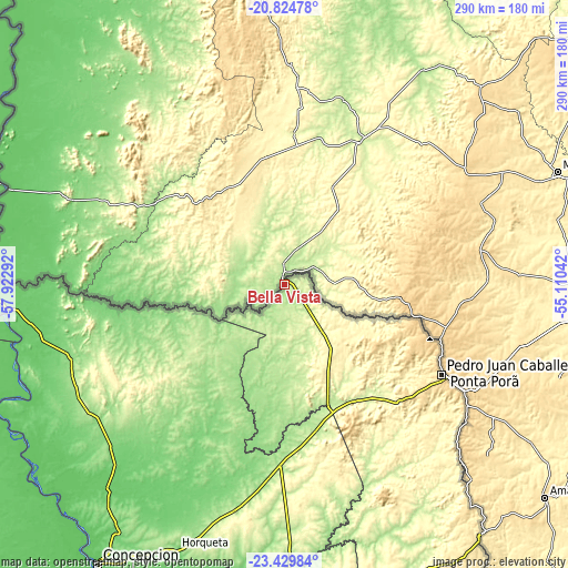 Topographic map of Bella Vista