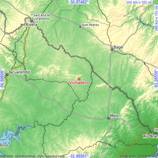 Topographic map of Vichadero