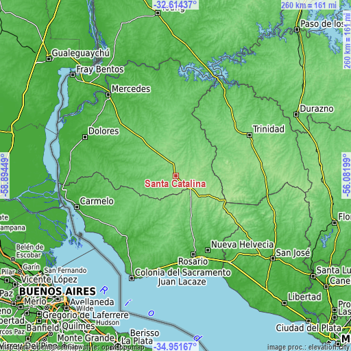 Topographic map of Santa Catalina