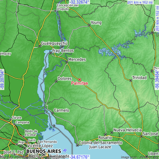 Topographic map of Palmitas
