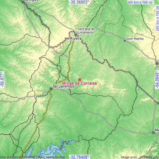 Topographic map of Minas de Corrales