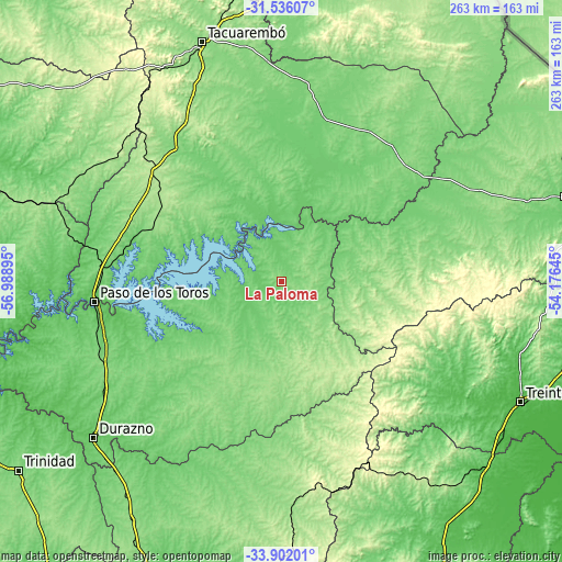 Topographic map of La Paloma