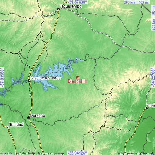 Topographic map of Blanquillo