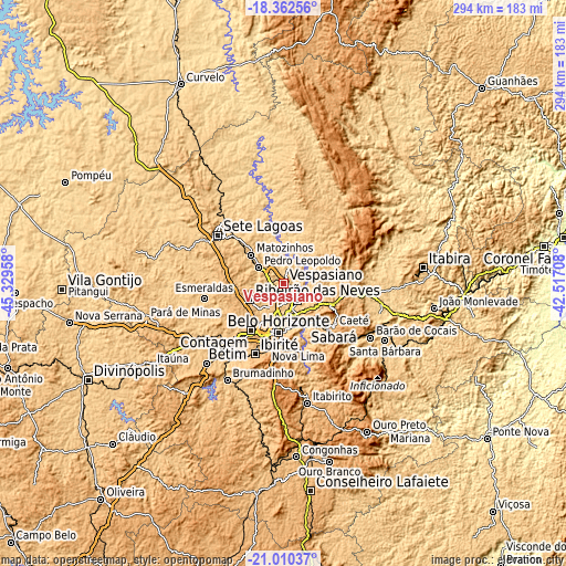 Topographic map of Vespasiano