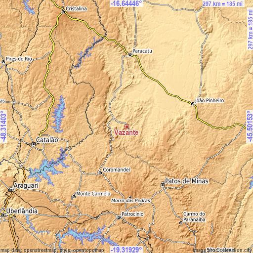 Topographic map of Vazante