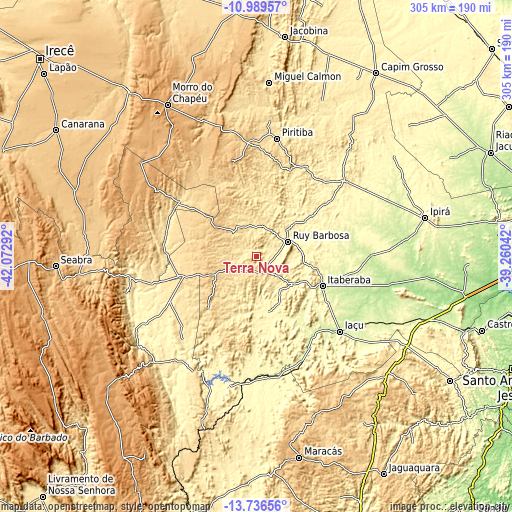 Topographic map of Terra Nova