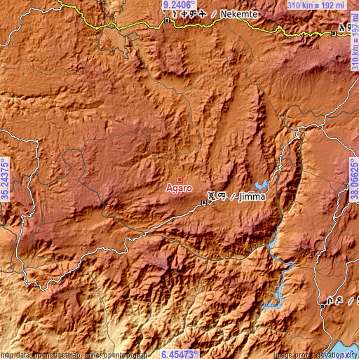 Topographic map of Āgaro