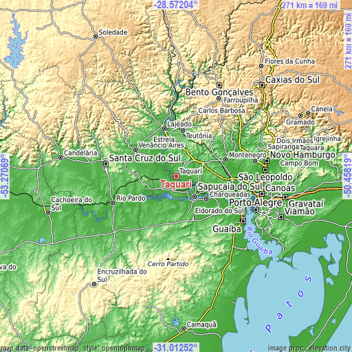 Topographic map of Taquari