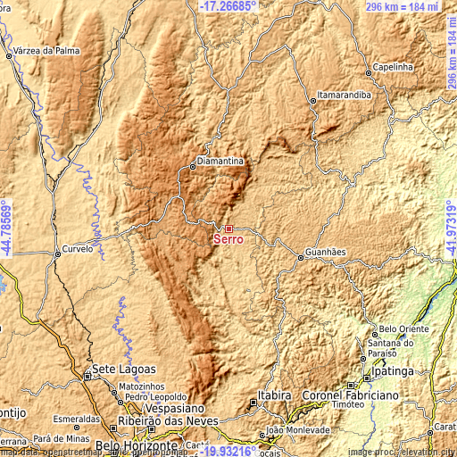 Topographic map of Serro
