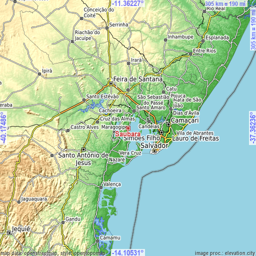 Topographic map of Saubara