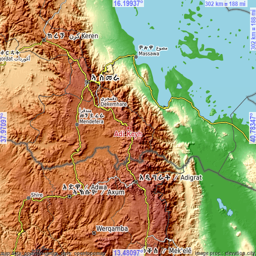 Topographic map of Adi Keyh