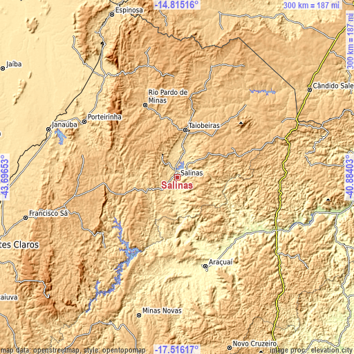 Topographic map of Salinas