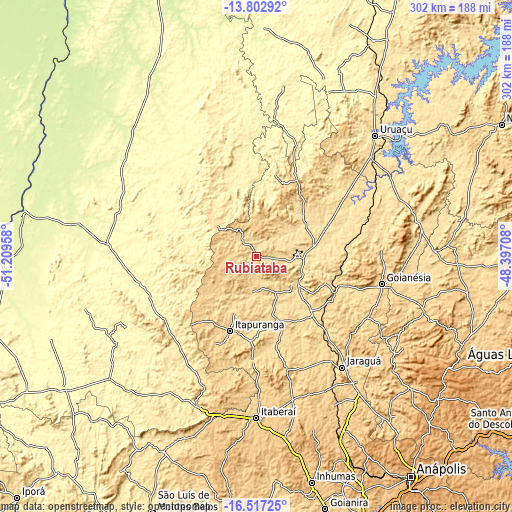 Topographic map of Rubiataba