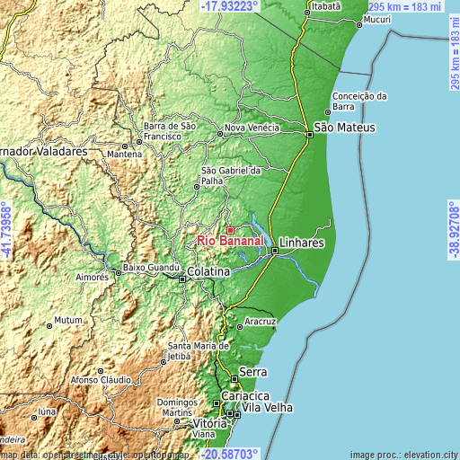 Topographic map of Rio Bananal