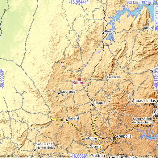 Topographic map of Rialma