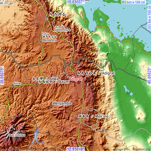 Topographic map of Ādīgrat