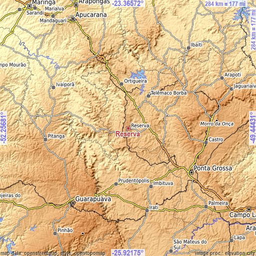 Topographic map of Reserva