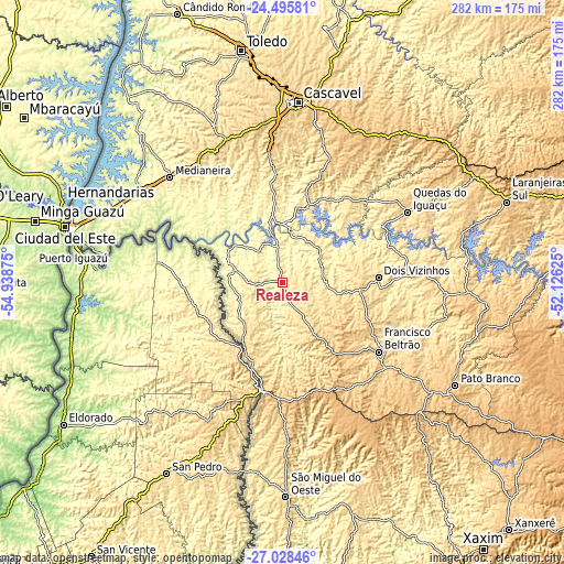 Topographic map of Realeza