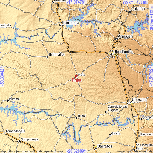 Topographic map of Prata