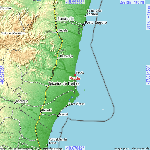 Topographic map of Prado