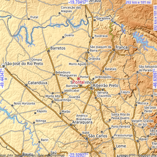 Topographic map of Pontal