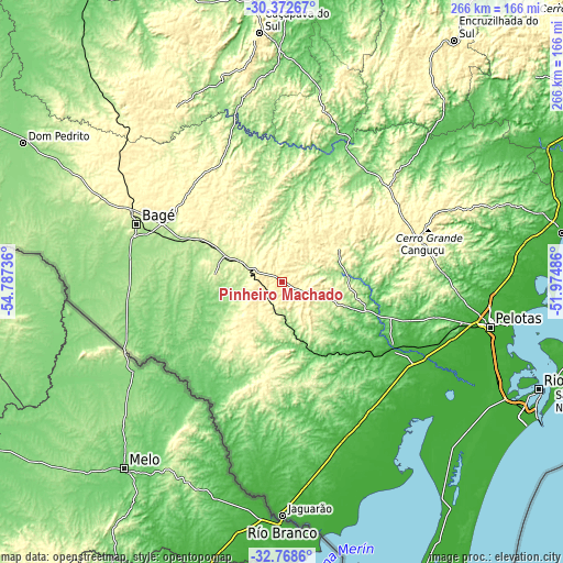 Topographic map of Pinheiro Machado